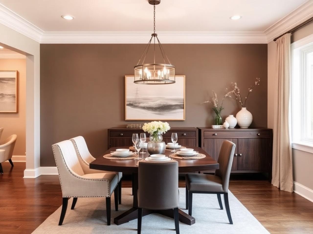 Staged entryway with elegant styling