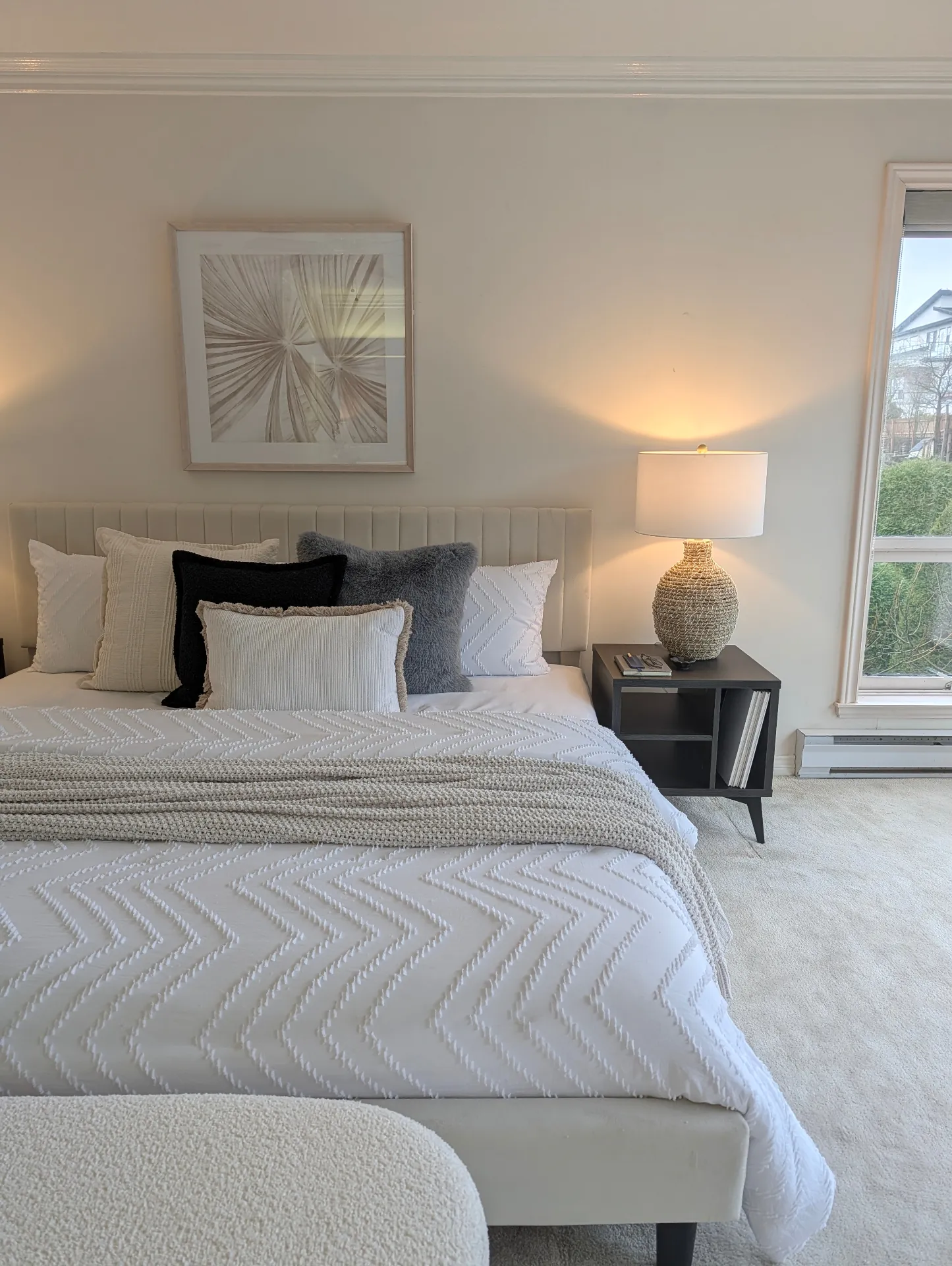 Bedroom staged by West Coast Interiors