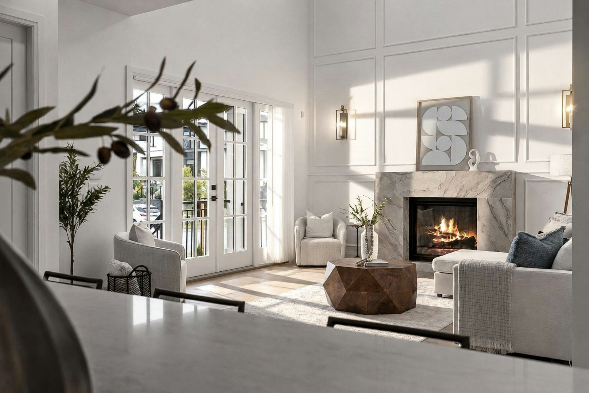 Living room staged by West Coast Interiors
